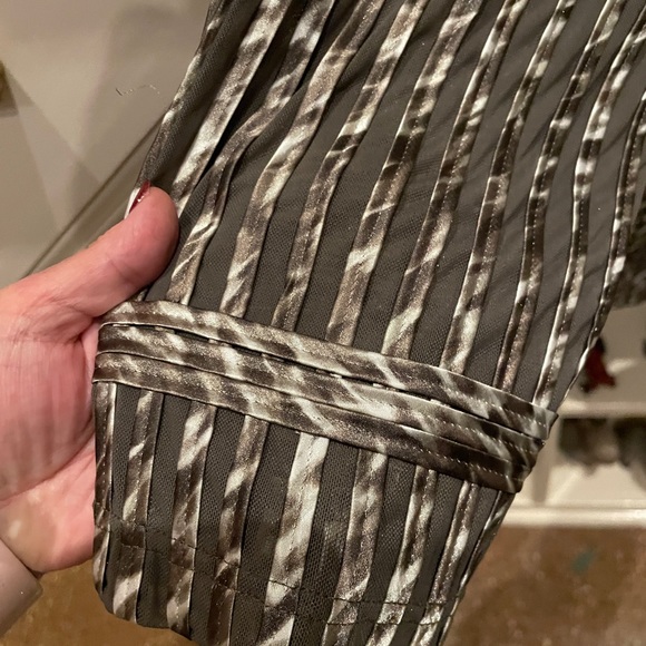 Chico’s jacket - size 3. Stripes of sheer fabric and pretty neutral fabric. - Picture 3 of 5